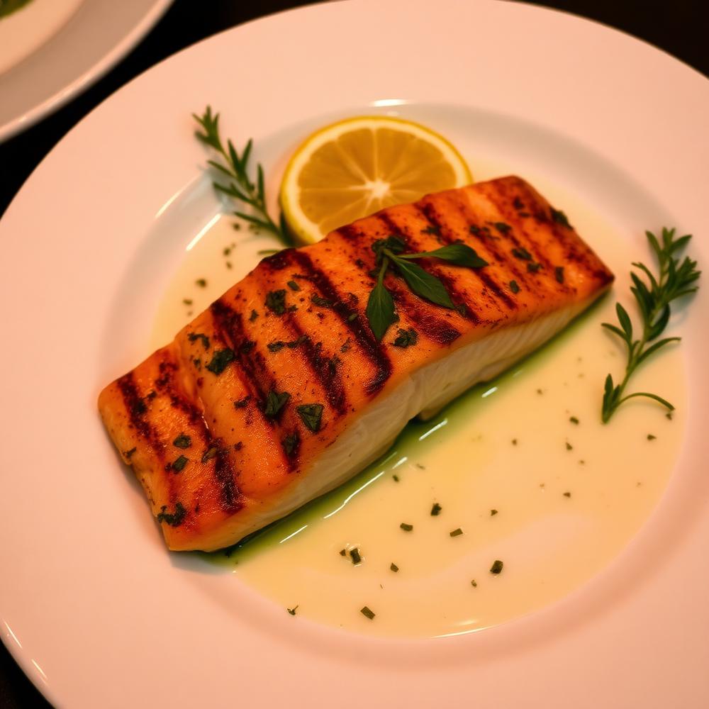 Lemon-butter grilled salmon