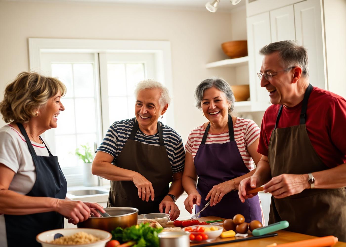 The Moreno family cooking together in their home kitchen